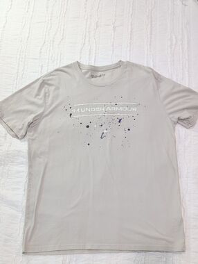 Under Armour Men's Light Beige Graphic Paint-Splash Tee